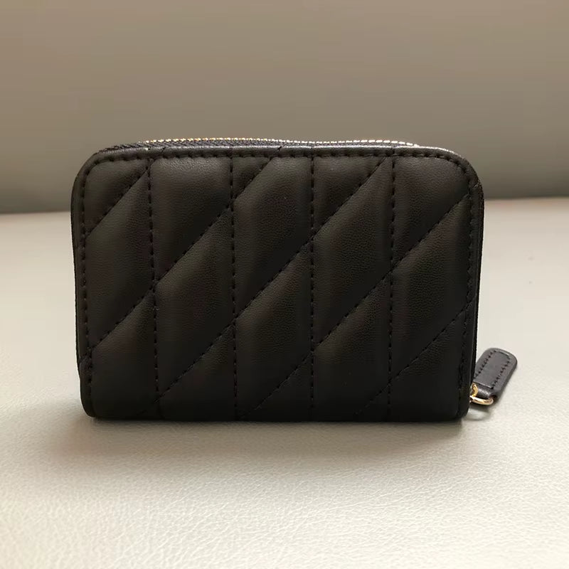 Short Wallet Women'S Multi-Card Slots Holder Cute Fashion Genuine Leather Coin Purse Ladies Zipper Card Money C Bag Kpop Japan