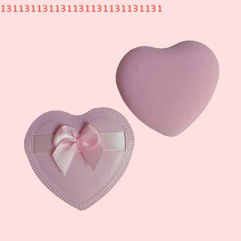 2/5Pcs Heart Bow Makeup Powder Puffs That Can Be Used in Both Dry and Wet Combinations Cotton Candy Air Cushion Powder Puff