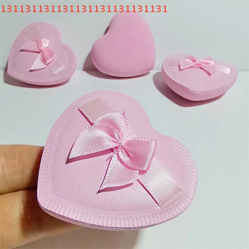 2/5Pcs Heart Bow Makeup Powder Puffs That Can Be Used in Both Dry and Wet Combinations Cotton Candy Air Cushion Powder Puff