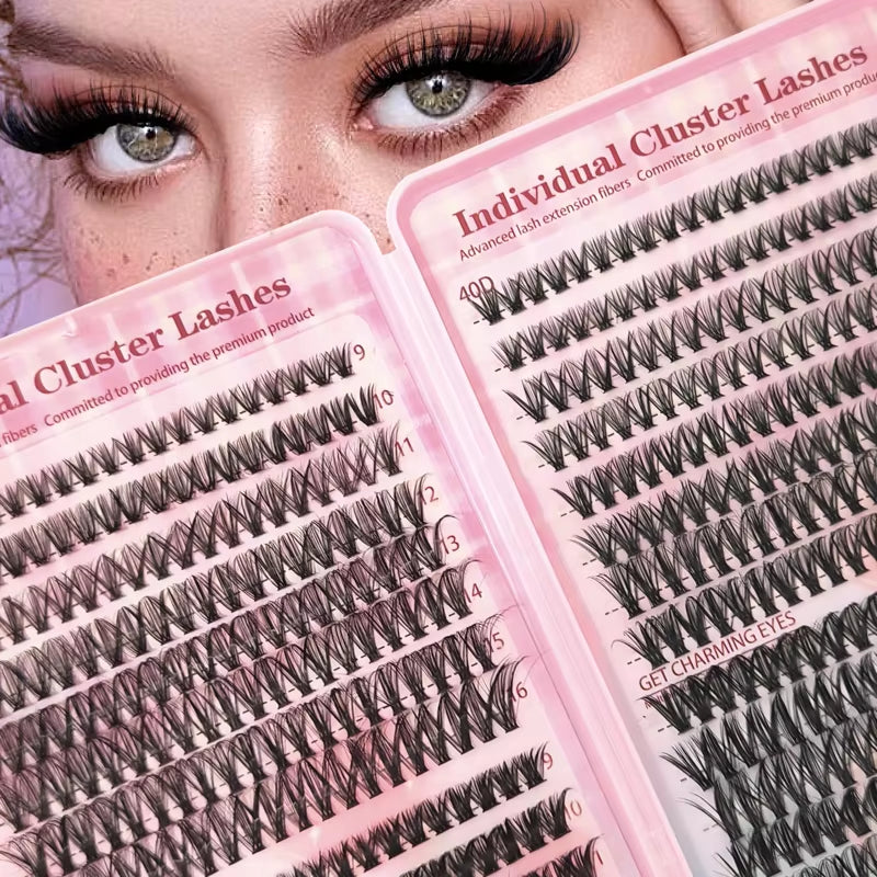 DIY False Eyelash 30D40D50D Mixed Individual Lash Clusters (You Can Choose Single Lash or Lash with Applicators) 9-16Mm Mixed