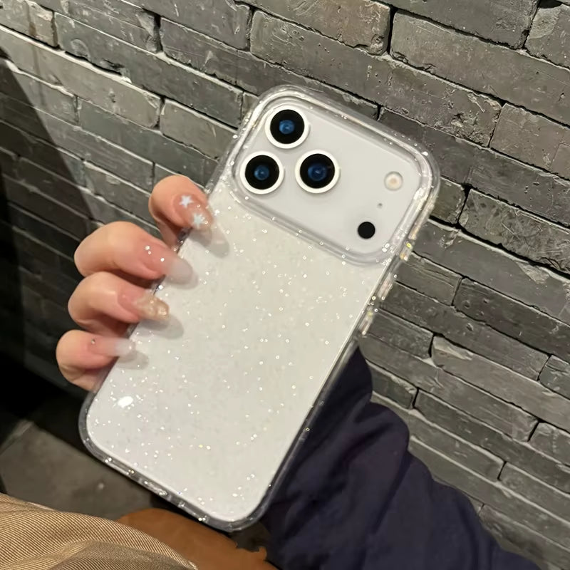 Luxury Fashion Bling Glitter Transparent Phone Case for Iphone 17 Pro Max 16 15 14 13 12 11 XS X XR 7 8 16 plus 16E 17 Air Cover
