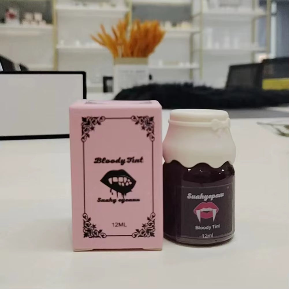 Bloody Red Lip Tint Dark Matte Color Moisturizing Waterproof Long Lasting Highly Saturated Halloween Festival Makeup