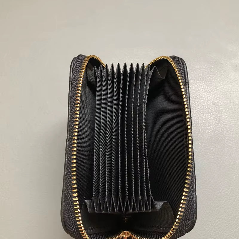 Short Wallet Women'S Multi-Card Slots Holder Cute Fashion Genuine Leather Coin Purse Ladies Zipper Card Money C Bag Kpop Japan