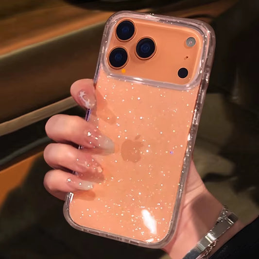 Luxury Fashion Bling Glitter Transparent Phone Case for Iphone 17 Pro Max 16 15 14 13 12 11 XS X XR 7 8 16 plus 16E 17 Air Cover