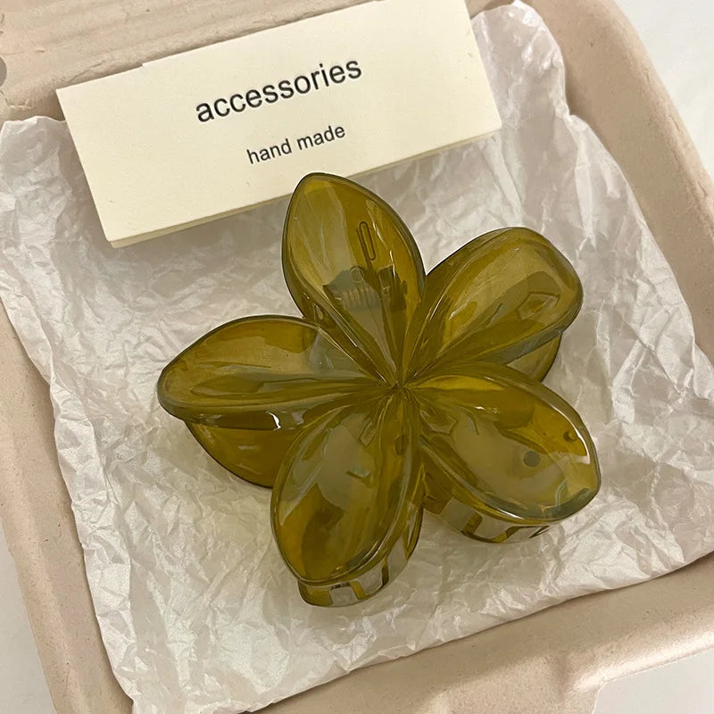 Leopard Print Flower Hair Claw Clips Women Girls Hawaiian Gradient Hairpins Hair Accessories Shark Barrettes Sweet Shark Claws