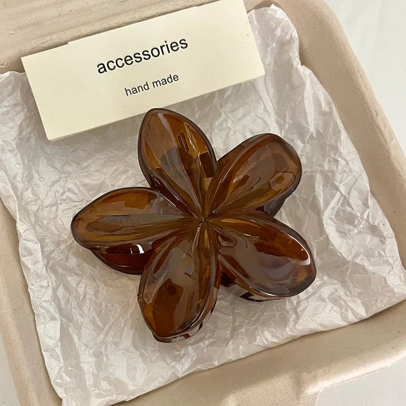 Leopard Print Flower Hair Claw Clips Women Girls Hawaiian Gradient Hairpins Hair Accessories Shark Barrettes Sweet Shark Claws