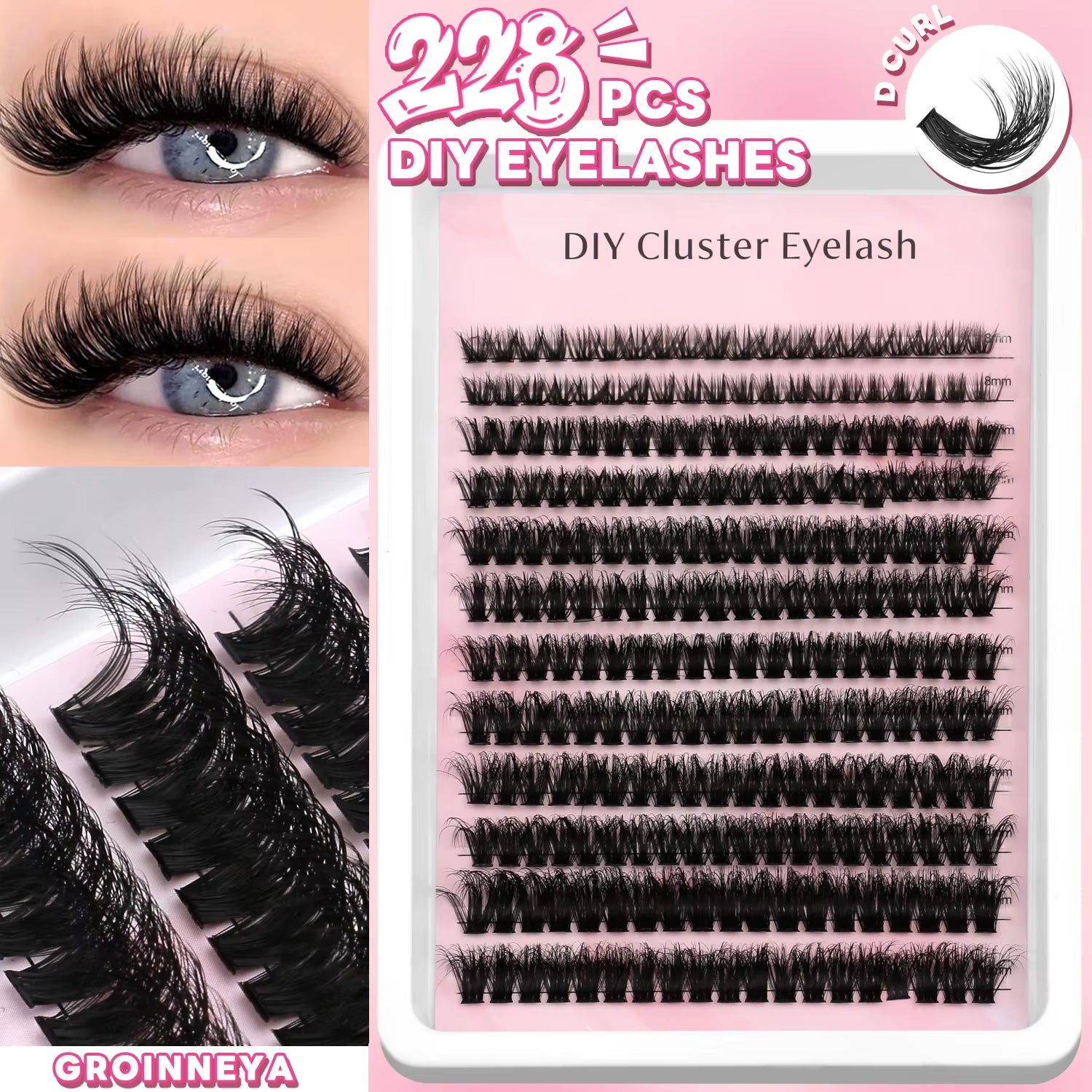 Lashes Clusters Faux Mink Lashes Eyelash Extension Voluminous Fluffy Wispy Cat Eyelashes Eyelashes Clusters Makeup