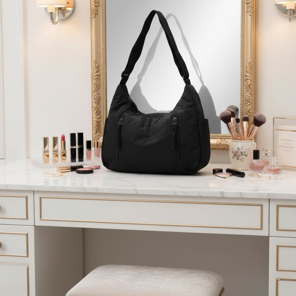 Trendy Women'S Soft Cloth Shoulder Bag Solid Color Student 2025 Spring Y2K Casual Style Big Handbags Crossbody Bags for Women