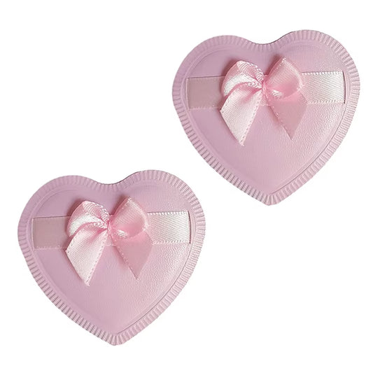 2/5Pcs Heart Bow Makeup Powder Puffs That Can Be Used in Both Dry and Wet Combinations Cotton Candy Air Cushion Powder Puff