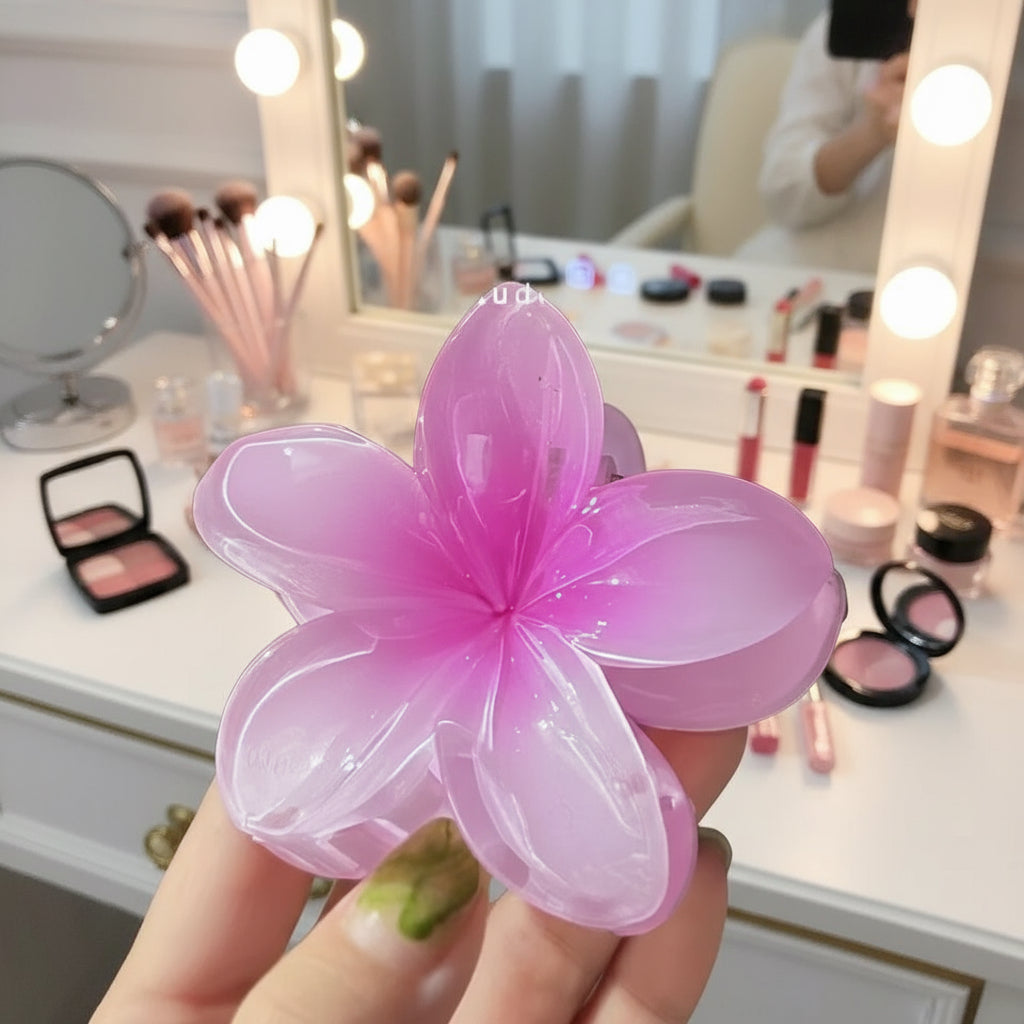 2024 Bohemian Beach Vacation Lily Flower Hair Claw Sweet Hair Clip for Women Floral Claws Fashion Girl Accessories Shark Clip