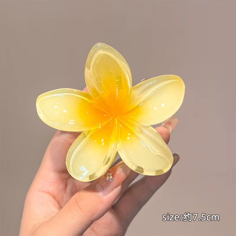 2024 Bohemian Beach Vacation Lily Flower Hair Claw Sweet Hair Clip for Women Floral Claws Fashion Girl Accessories Shark Clip
