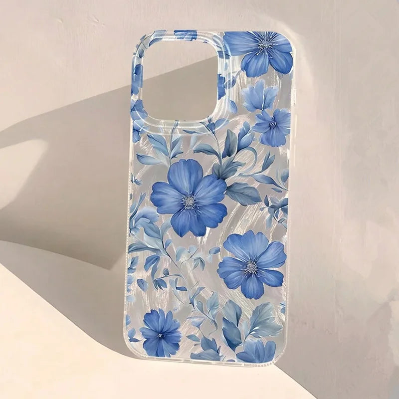 Pink Peach Flower Glitter Shiny Case for Iphone 17 16 16E 15 14 plus 11 12 13 Pro Max X XR XS Max 17 plus Anti-Drop Soft Cover